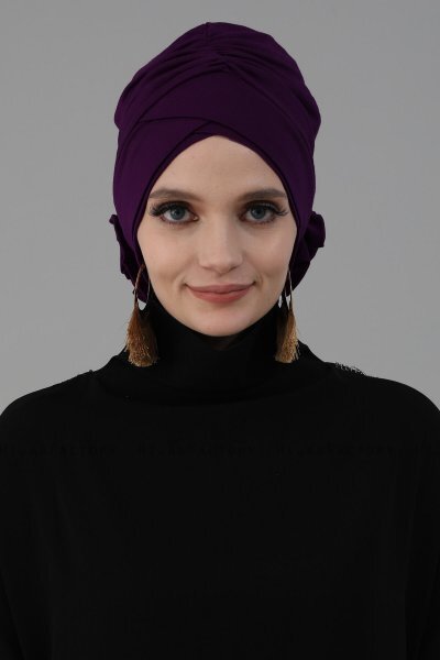 Elisabeth - Turbante Di Cotone Viola