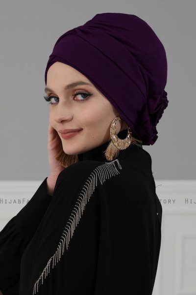 Elisabeth - Turbante Di Cotone Viola