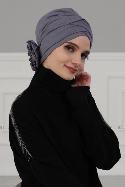 Elisabeth - Turbante Di Cotone Grigio