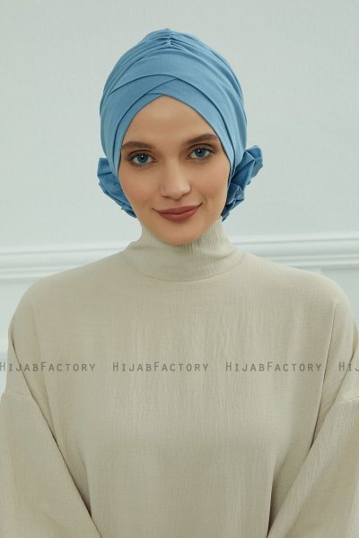 Elisabeth - Turbante Di Cotone Sky Blue