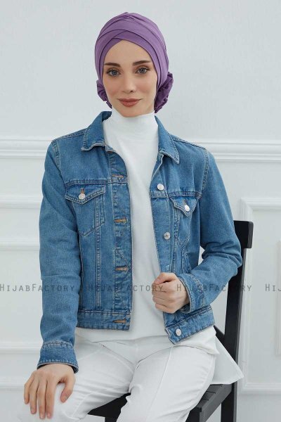 Elisabeth - Turbante Di Cotone Violet