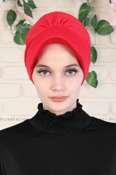 Sandra - Turbante Di Cotone Rosso - Ayse Turban