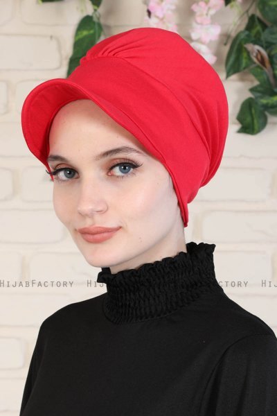 Sandra - Turbante Di Cotone Rosso - Ayse Turban