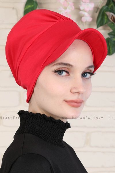 Sandra - Turbante Di Cotone Rosso - Ayse Turban
