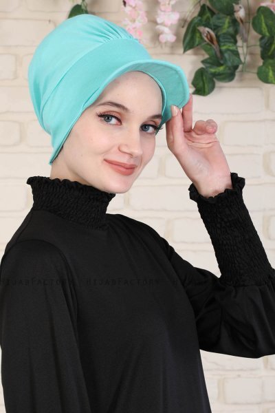 Sandra - Turbante Di Cotone Turchese - Ayse Turban