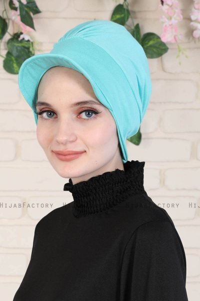 Sandra - Turbante Di Cotone Turchese - Ayse Turban
