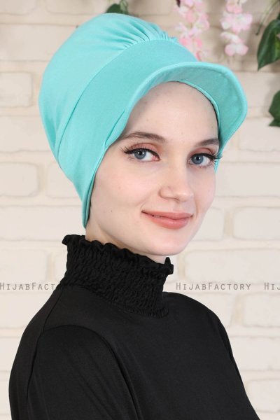 Sandra - Turbante Di Cotone Turchese - Ayse Turban