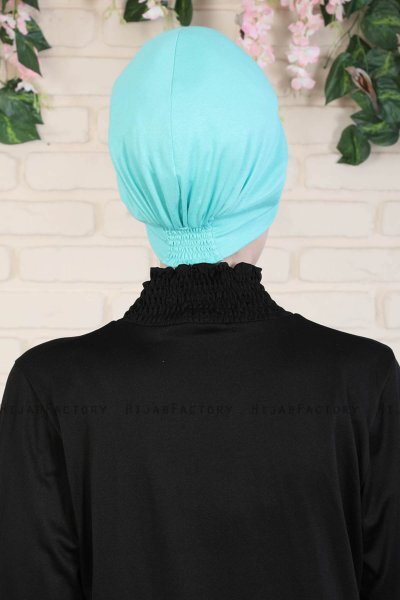 Sandra - Turbante Di Cotone Turchese - Ayse Turban