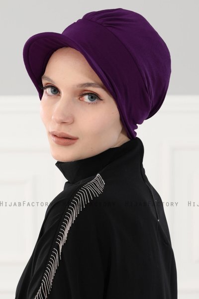 Sandra - Turbante Di Cotone Viola - Ayse Turban