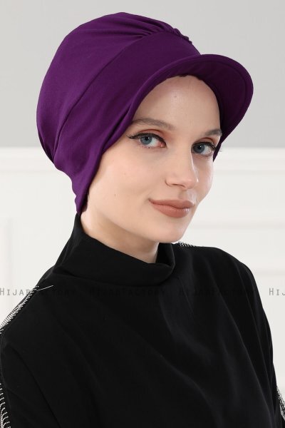 Sandra - Turbante Di Cotone Viola - Ayse Turban