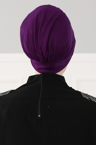 Sandra - Turbante Di Cotone Viola - Ayse Turban