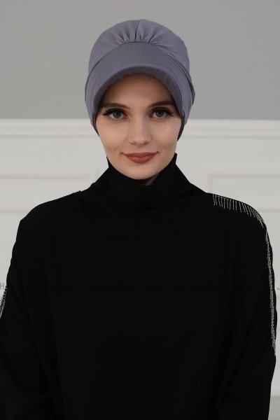 Sandra - Turbante Di Cotone Grigio - Ayse Turban