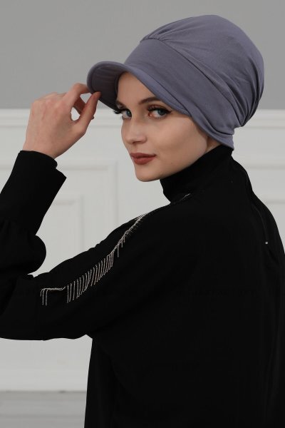 Sandra - Turbante Di Cotone Grigio - Ayse Turban