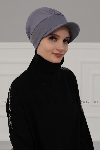 Sandra - Turbante Di Cotone Grigio - Ayse Turban