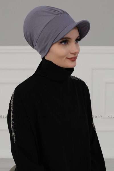 Sandra - Turbante Di Cotone Grigio - Ayse Turban