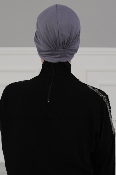Sandra - Turbante Di Cotone Grigio - Ayse Turban