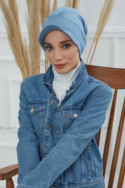 Sandra - Turbante Di Cotone Sky Blue