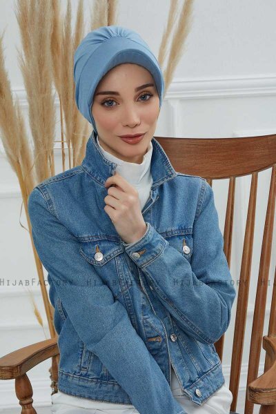 Sandra - Turbante Di Cotone Sky Blue