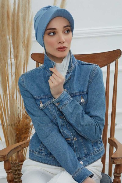 Sandra - Turbante Di Cotone Sky Blue