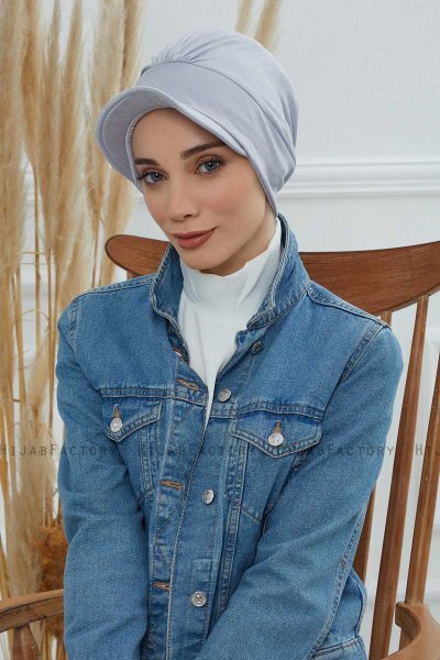 Sandra - Turbante Di Cotone Grigio Chiaro
