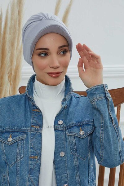 Sandra - Turbante Di Cotone Grigio Chiaro