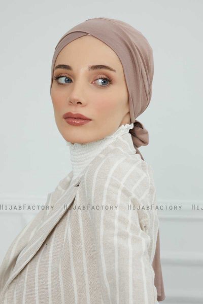 Ellie - Turbante Di Cotone Taupe