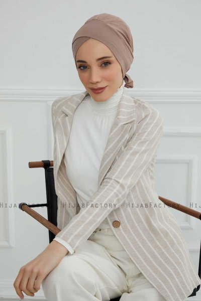 Ellie - Turbante Di Cotone Taupe