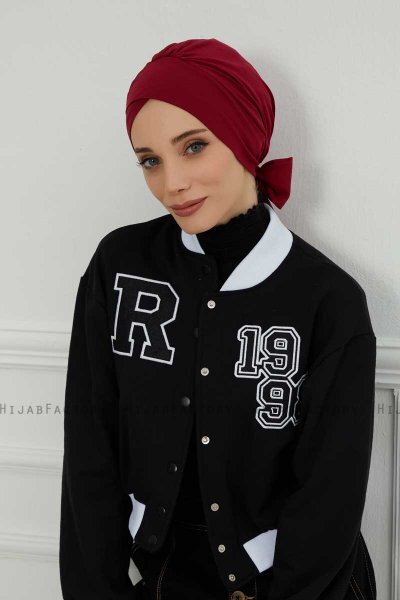 Ellie - Turbante Di Cotone Bordò