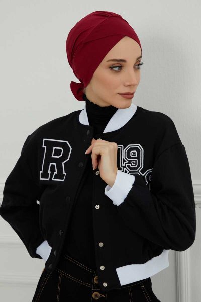 Ellie - Turbante Di Cotone Bordò