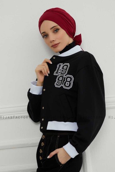Ellie - Turbante Di Cotone Bordò