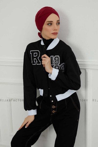 Ellie - Turbante Di Cotone Bordò