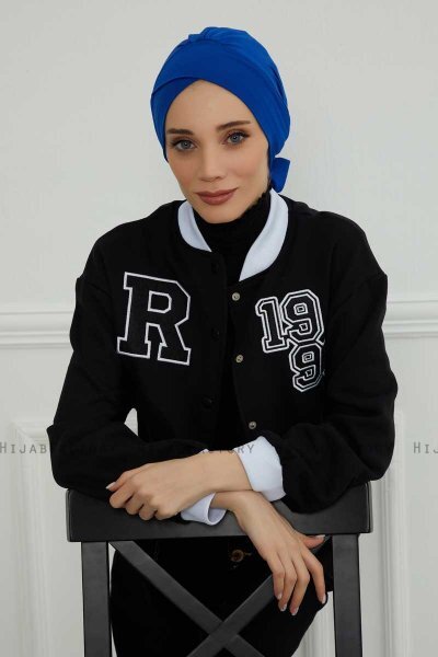 Ellie - Turbante Di Cotone Blu