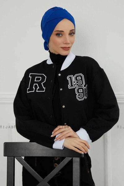 Ellie - Turbante Di Cotone Blu