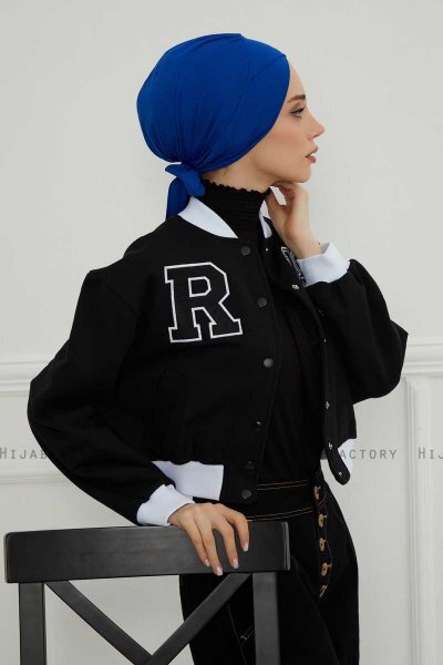 Ellie - Turbante Di Cotone Blu