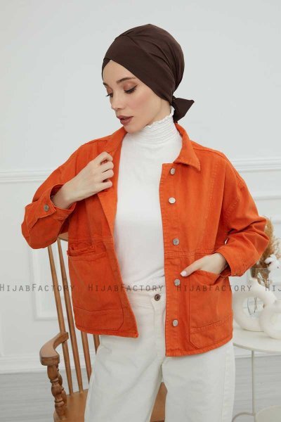 Ellie - Turbante Di Cotone Marrone