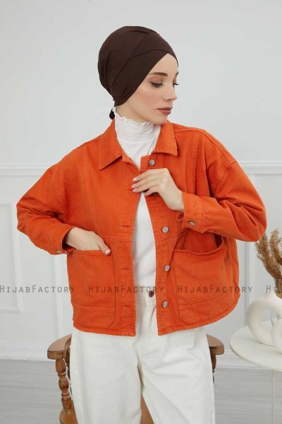 Ellie - Turbante Di Cotone Marrone