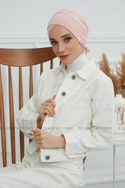 Ellie - Turbante Di Cotone Rosa Antico