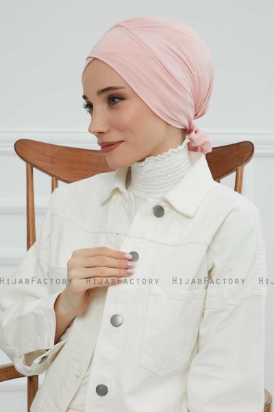 Ellie - Turbante Di Cotone Rosa Antico