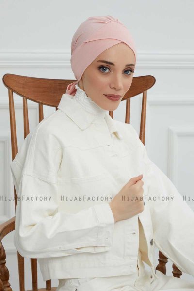 Ellie - Turbante Di Cotone Rosa Antico
