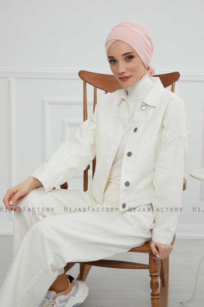 Ellie - Turbante Di Cotone Rosa Antico