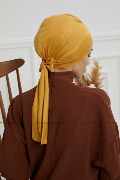 Ellie - Turbante Di Cotone Mostarda
