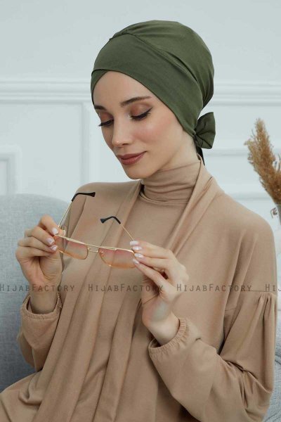 Ellie - Turbante Di Cotone Cachi
