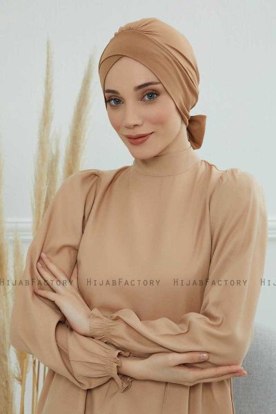 Ellie - Turbante Di Cotone Marrone Chiaro