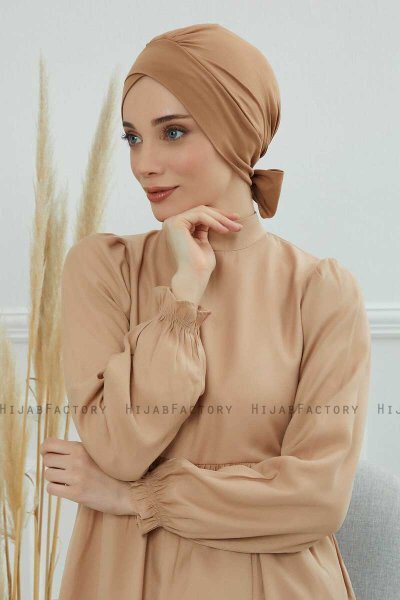 Ellie - Turbante Di Cotone Marrone Chiaro