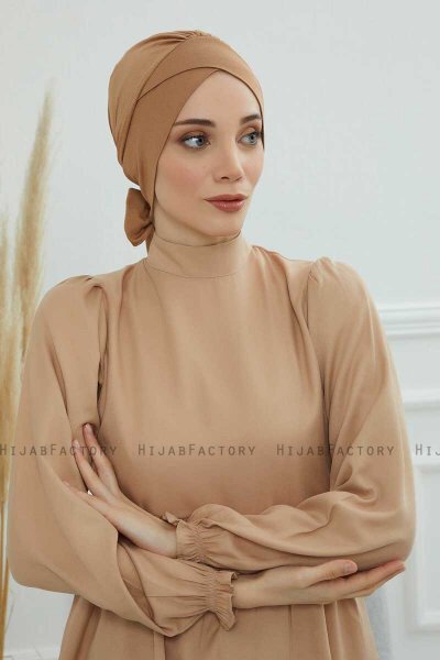Ellie - Turbante Di Cotone Marrone Chiaro