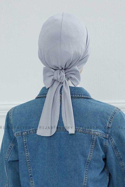 Ellie - Turbante Di Cotone Grigio Chiaro