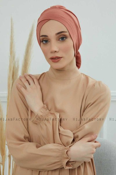 Ellie - Turbante Di Cotone Salmone