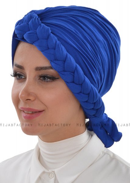 Theresa - Turbante Di Cotone Blu - Ayse Turban