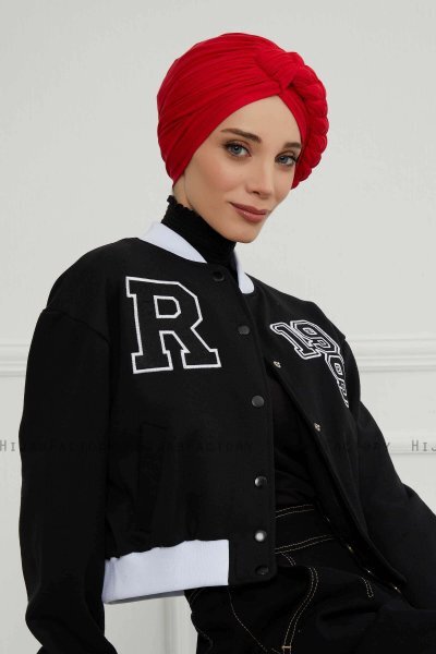 Theresa - Turbante Di Cotone Rosso - Ayse Turban