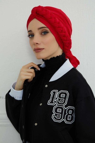 Theresa - Turbante Di Cotone Rosso - Ayse Turban